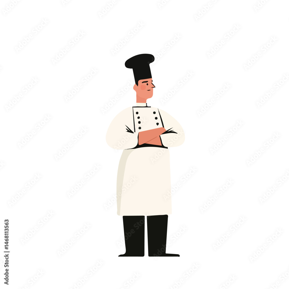 Chef 2D flat vector illustration, isolated on a white background. Chef 2D flat vector illustration, isolated on a white background.