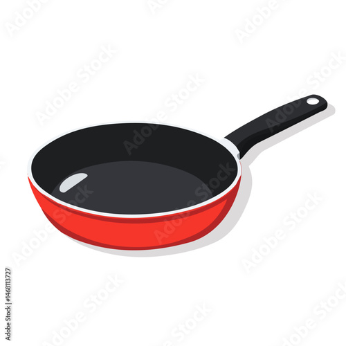 Frying Pan 2D flat vector illustration, isolated on a white background.
