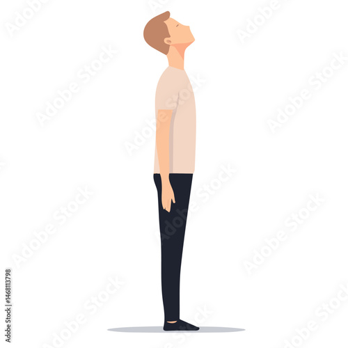 2D flat vector illustration of Breathing Exercise, isolated on a white background.