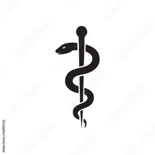 rod of asclepius vector