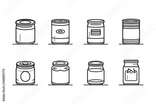 Condensed Milk Line Icon Collection