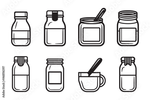 Condensed Milk Clean Outline Illustration