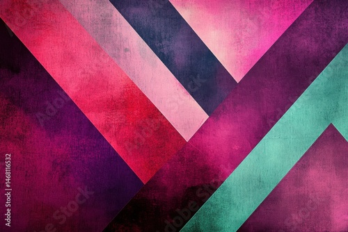 Wallpaper Mural Abstract geometric shapes with pink and teal tones Torontodigital.ca