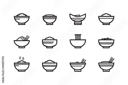 Congee Clean Vector Illustration Set