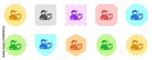 Editable package courier, delivery man vector icon. Shipping, delivery, e-commerce, logistics. Part of a big icon set family. Perfect for web and app interfaces, presentations, infographics, etc