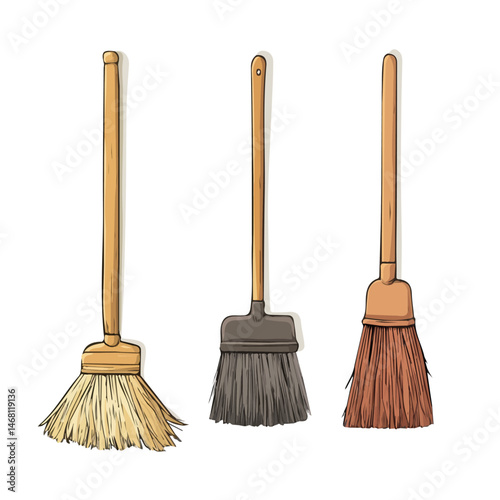 2D flat Cleaning Supplies vector illustration, isolated on a white background.