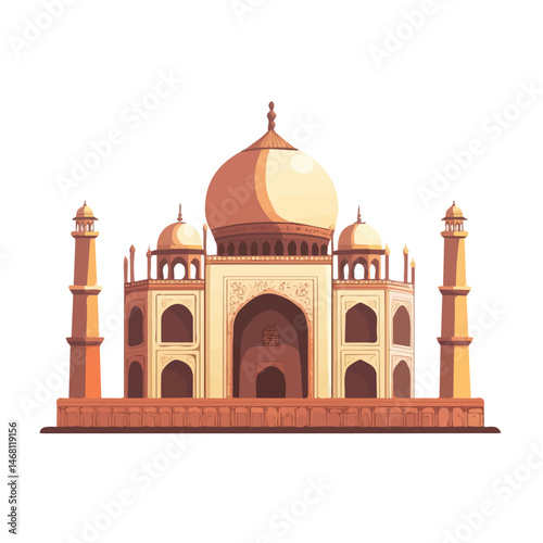 2D flat Cultural Heritage Site vector illustration, isolated on a white background.