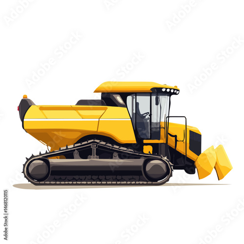 Combine Harvester 2D flat vector illustration, isolated on a white background.