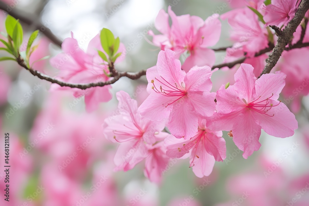 Stunning Pink Azalea Flowers Blooming in Spring Stunning Pink Azalea Flowers Blooming in Spring