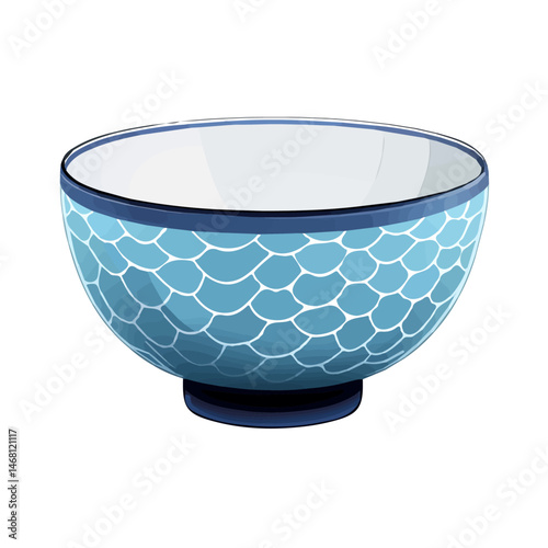 2D flat vector illustration of Decorative Bowl, isolated on a white background.