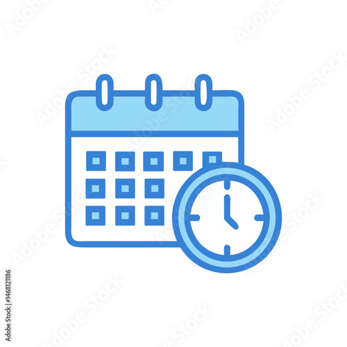 calendar clock vector icon