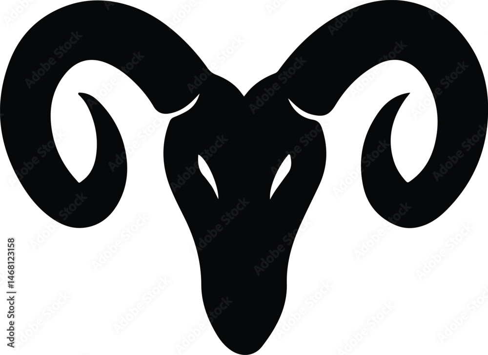 Obraz premium Ram Horns with Celtic Detail | Intricate and Ornate Vector Illustration of Ram Head with Celtic Knotwork, Perfect for Tattoos, Logos, and Celtic Art Designs