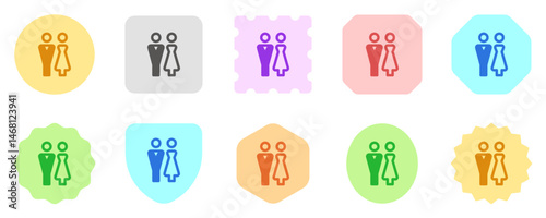 Editable bride and groom, wedding, couple vector icon. Wedding, valentine, love, celebration. Part of a big icon set family. Perfect for web and app interfaces, presentations, infographics, etc
