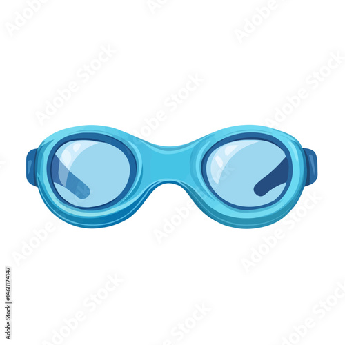 2D flat Swimming Goggles vector illustration, isolated on a white background.