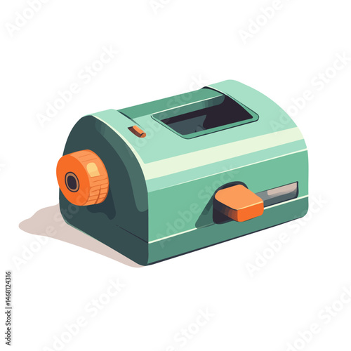 2D flat Tape Dispenser vector illustration, isolated on a white background.