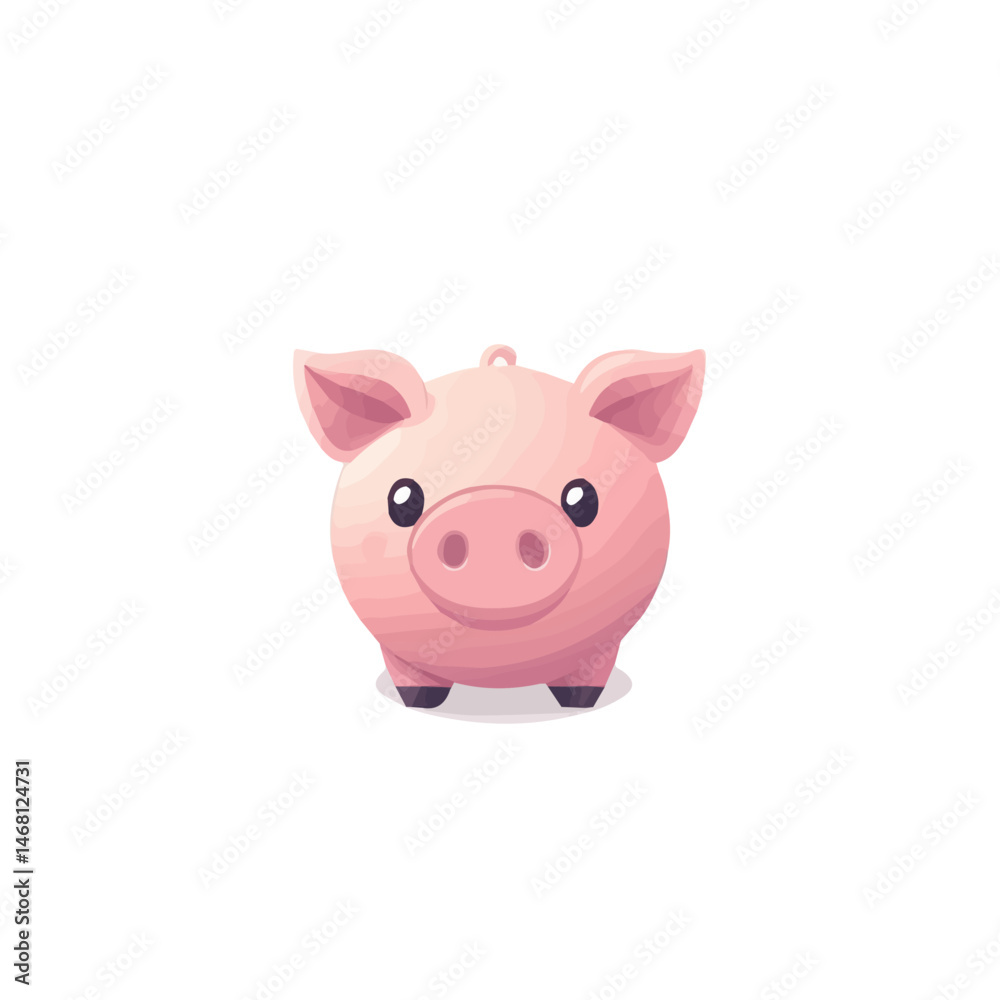 2D flat Pig vector illustration, isolated on a white background. 2D flat Pig vector illustration, isolated on a white background.
