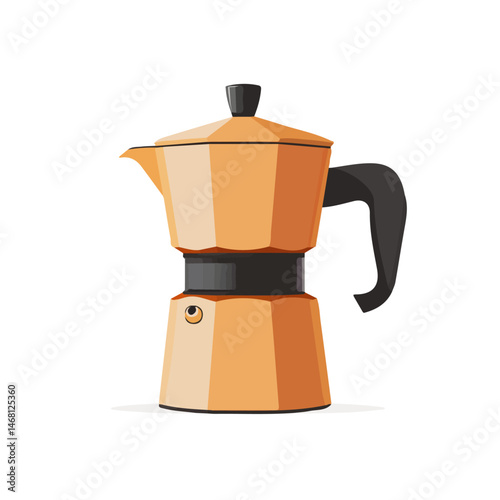 2D flat vector illustration of Coffee Maker, isolated on a white background.