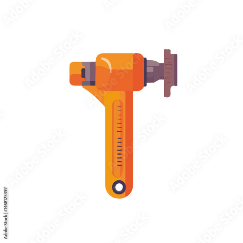 Plumber Wrench 2D flat vector illustration, isolated on a white background.