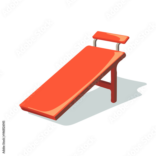 Diving Board 2D flat vector illustration, isolated on a white background.