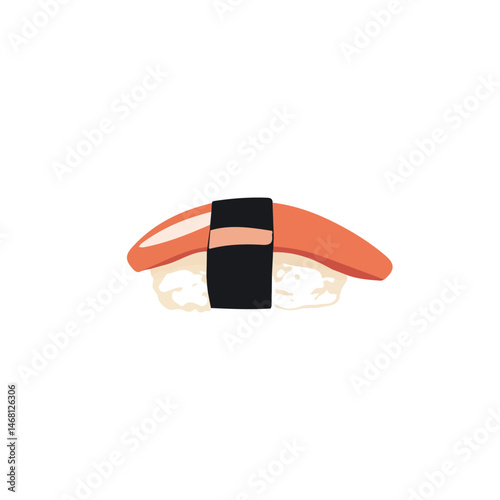 Sushi 2D flat vector illustration, isolated on a white background.