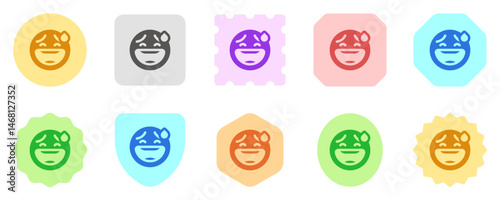 Editable sweat smile, awkward expression emoticon vector icon. Part of a big icon set family. Part of a big icon set family. Perfect for web and app interfaces, presentations, infographics, etc