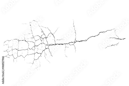 Vector overlay abstract texture. Natural complex crack element on white background. Organic grunge one color surface.