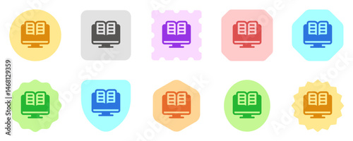 Editable e-book, digital library vector icon. Online learning, course, tutorial. Part of a big icon set family. Perfect for web and app interfaces, presentations, infographics, etc