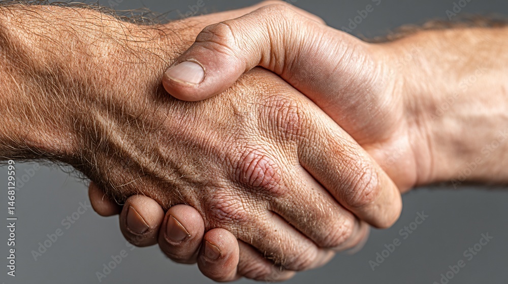 Fototapeta premium Close-up of a handshake. Two hands meet