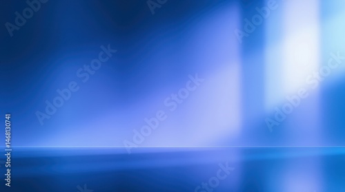 Minimalist Abstract Blue Background with Soft Light Reflections