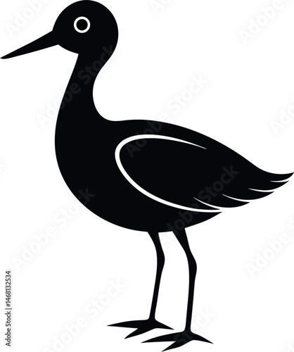 migratory bird silhouette on transparent background