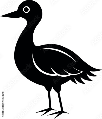 migratory bird silhouette on transparent background