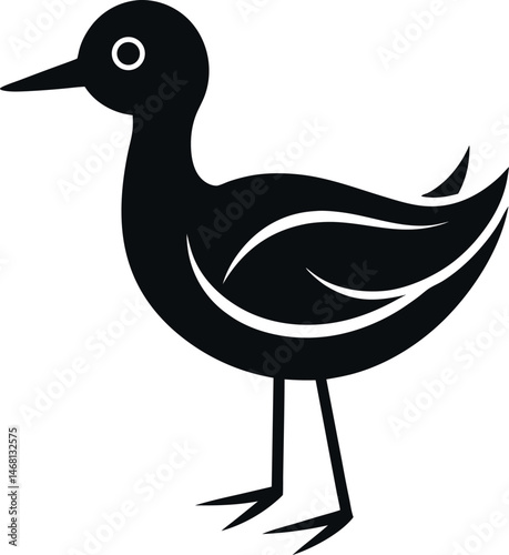 migratory bird silhouette on transparent background