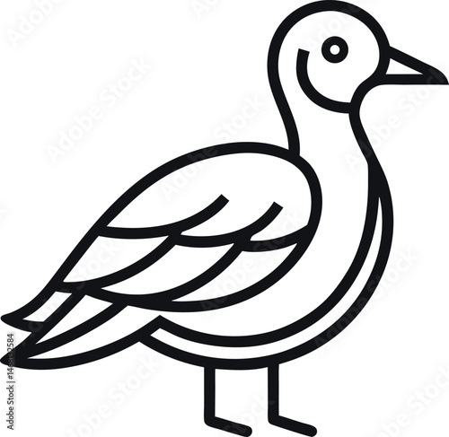 migratory bird outline on transparent background