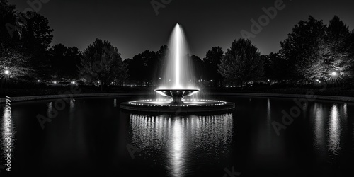 Wallpaper Mural Night Fountain in Park Torontodigital.ca