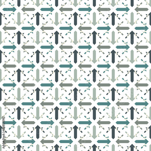 Seamless ethnic ornament. Tribal wallpaper. Arrows image. Folk pattern. Geometric backdrop. Mosaics motif. Grid background. Digital paper. Textile print. Ethnical web design