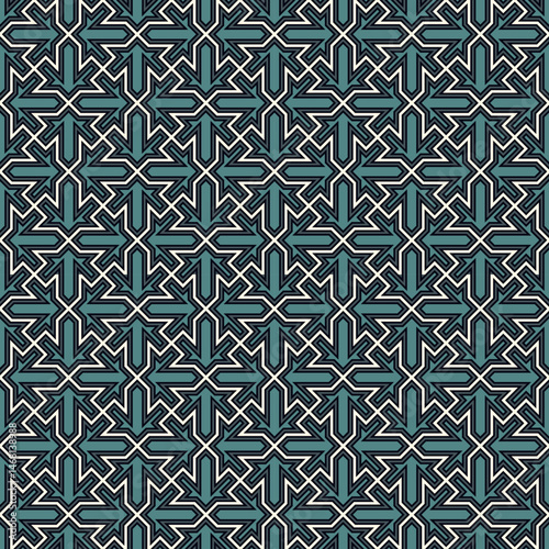 Seamless ethnic ornament. Tribal wallpaper. Arrows image. Folk pattern. Geometric backdrop. Mosaics motif. Grid background. Digital paper. Textile print. Ethnical web design. Abstract vector art