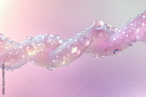 Delicate pink petal with water droplets, showcasing a soft, dreamy aesthetic.