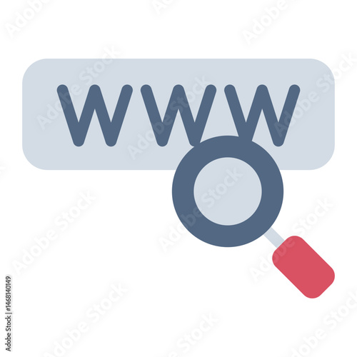 search bar flat icon with magnifier for search engine web