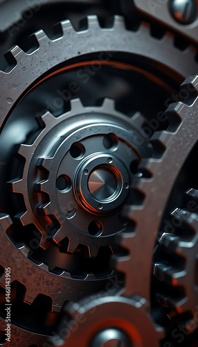 close up of a metal gear wheel
