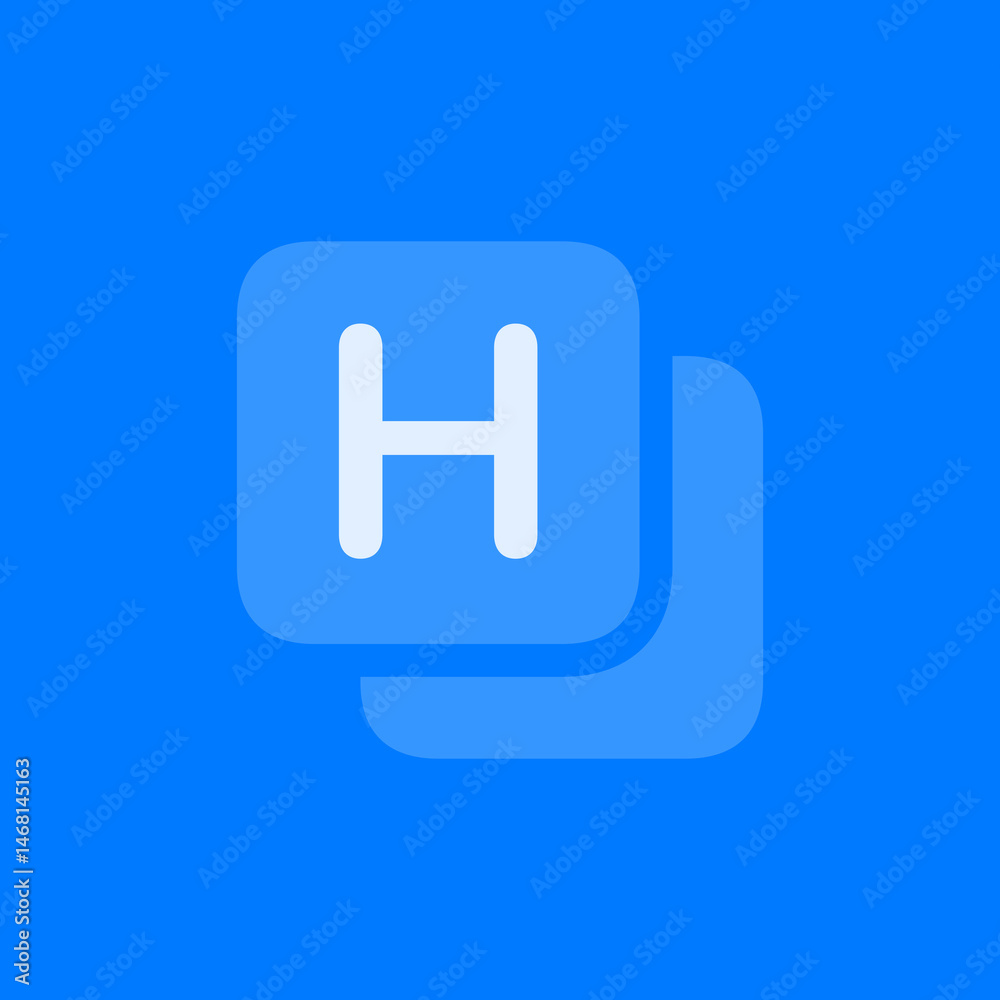 Filled H Square on Square Icon Filled H Square on Square Icon