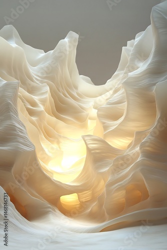 Close up of towering sand dunes their edges glowing sunlight as wind blown patterns create mesmerizing textures