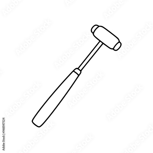 Reflex Hammer Simple Vector Outline in minimalistic black and white design