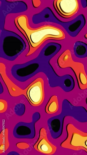3D abstract background animation with ripple effect and random fluid transformations in vibrant colors. Minimalist motion graphics animation. 4k vertical video.