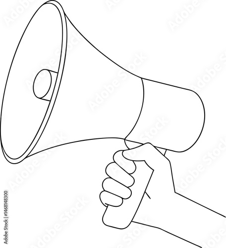  Line Art Hand Holding Megaphone Illustration