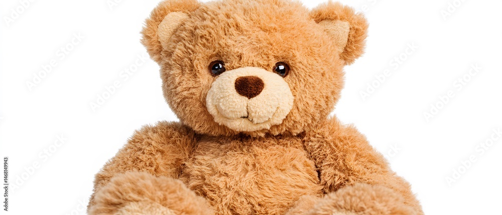 Fototapeta premium Adorable Brown Teddy Bear Plush Toy Closeup