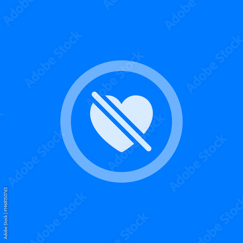 Heart Disabled Circle Outline Icon