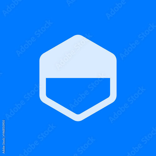 Top Half Hexagon Icon