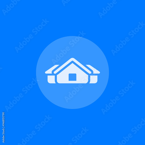 Filled Lodge House Circle Icon