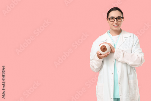 Female doctor with knitted ...