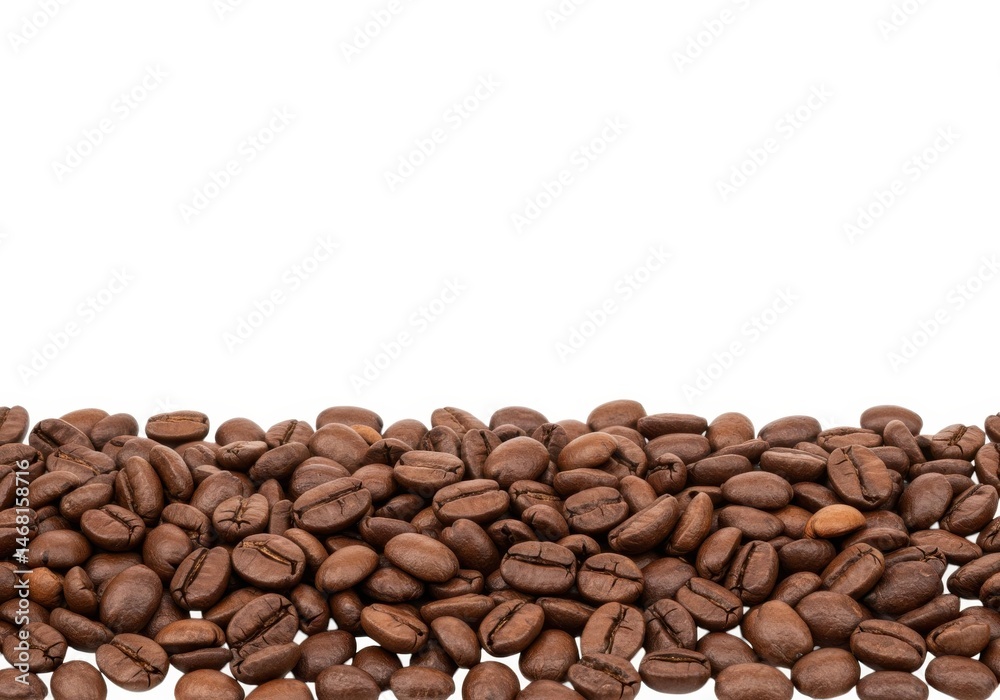 Obraz premium Roasted coffee beans background aromatic cafe drink ingredient food
